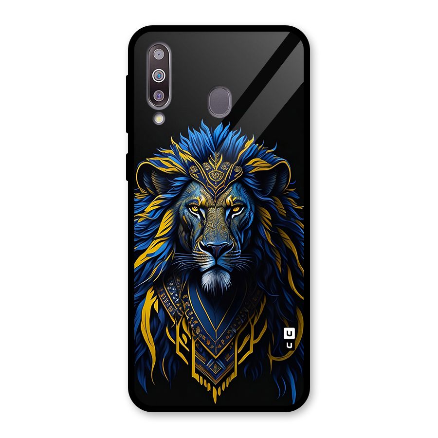 Premium Lion Abstract Portrait Art Glass Back Case for Galaxy M30