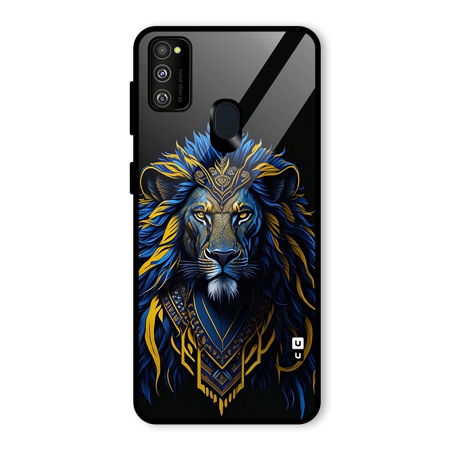 Premium Lion Abstract Portrait Art Glass Back Case for Galaxy M30s