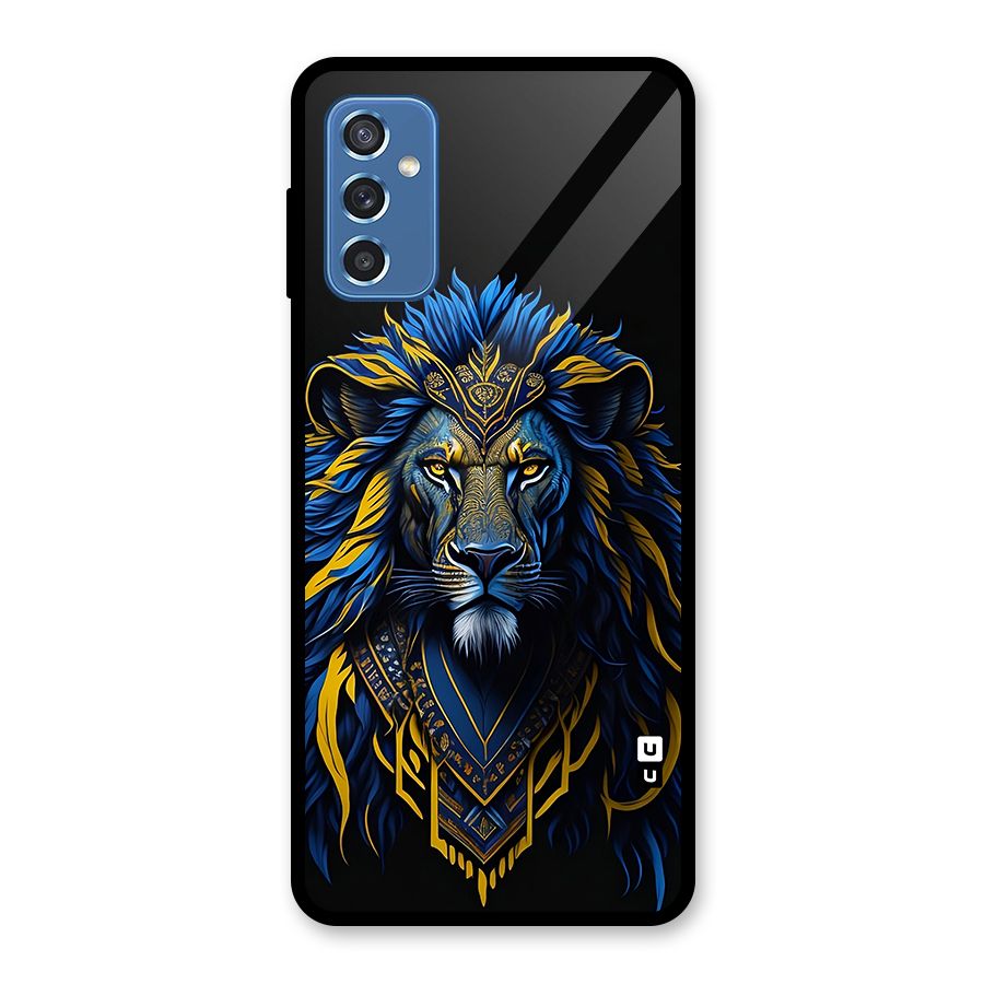 Premium Lion Abstract Portrait Art Glass Back Case for Galaxy M52 5G