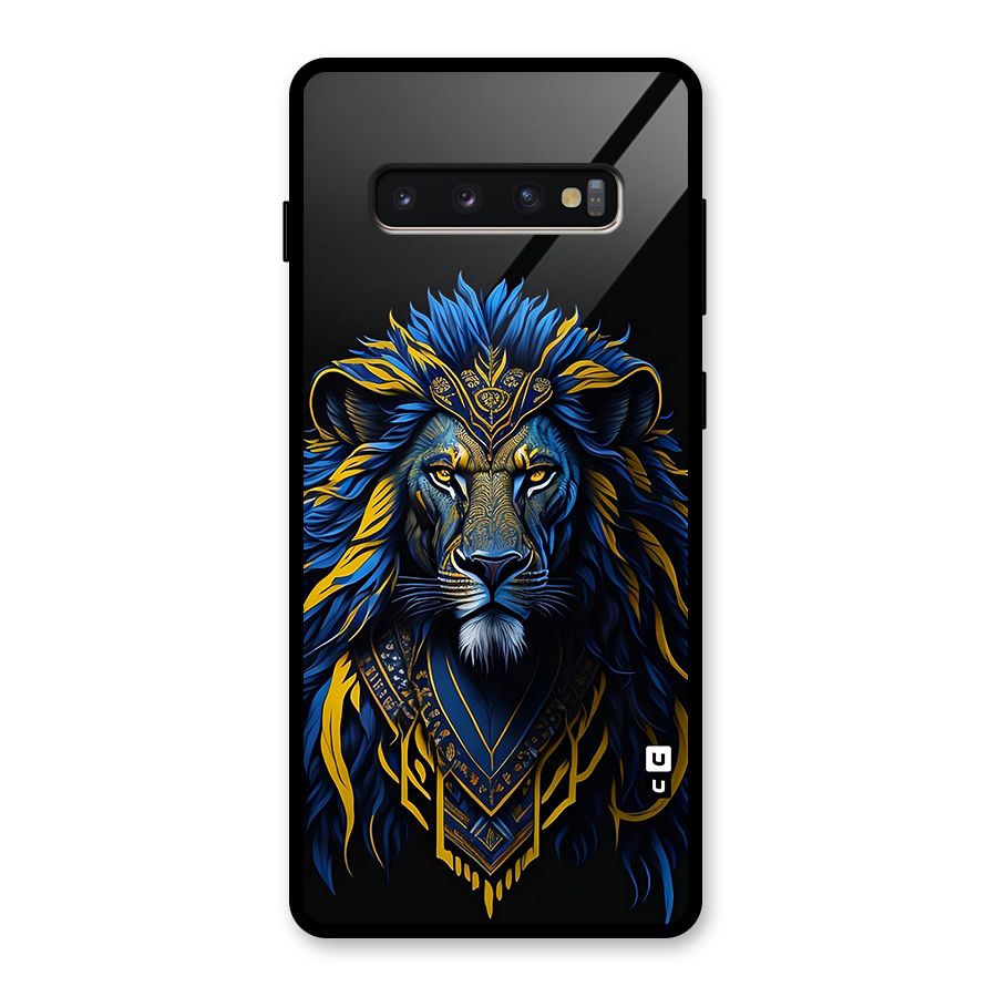 Premium Lion Abstract Portrait Art Glass Back Case for Galaxy S10 Plus