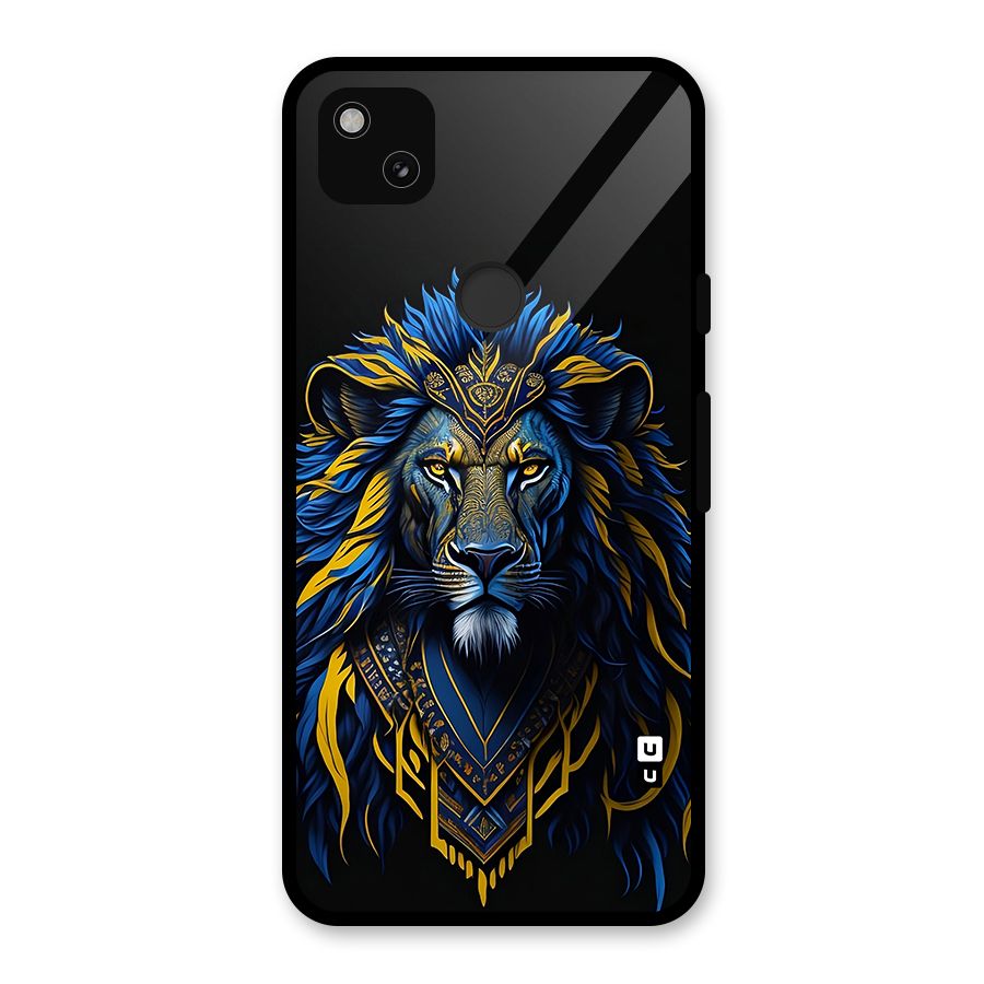 Premium Lion Abstract Portrait Art Glass Back Case for Google Pixel 4a