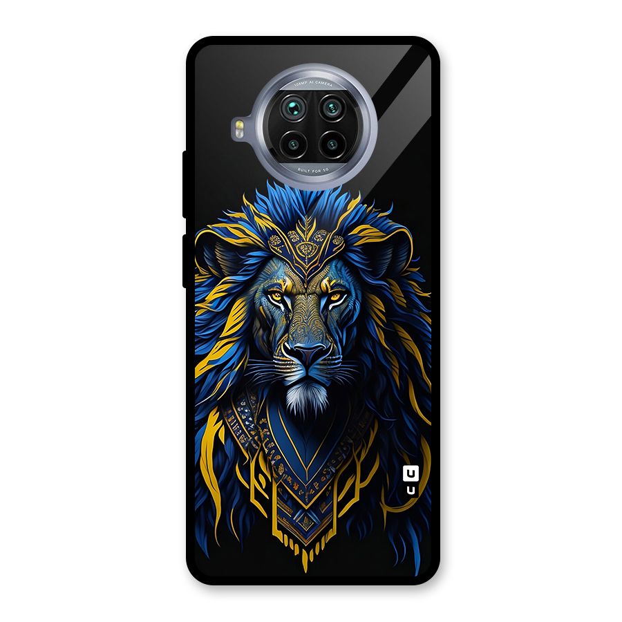 Premium Lion Abstract Portrait Art Glass Back Case for Mi 10i