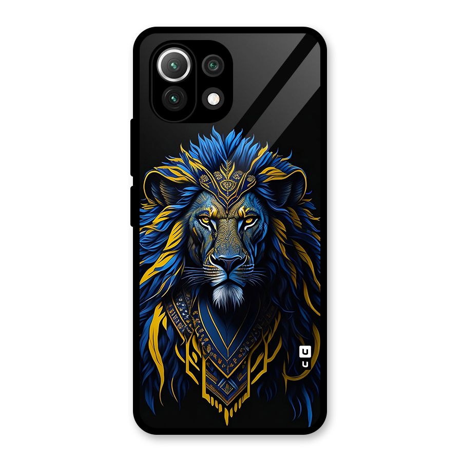 Premium Lion Abstract Portrait Art Glass Back Case for Mi 11 Lite