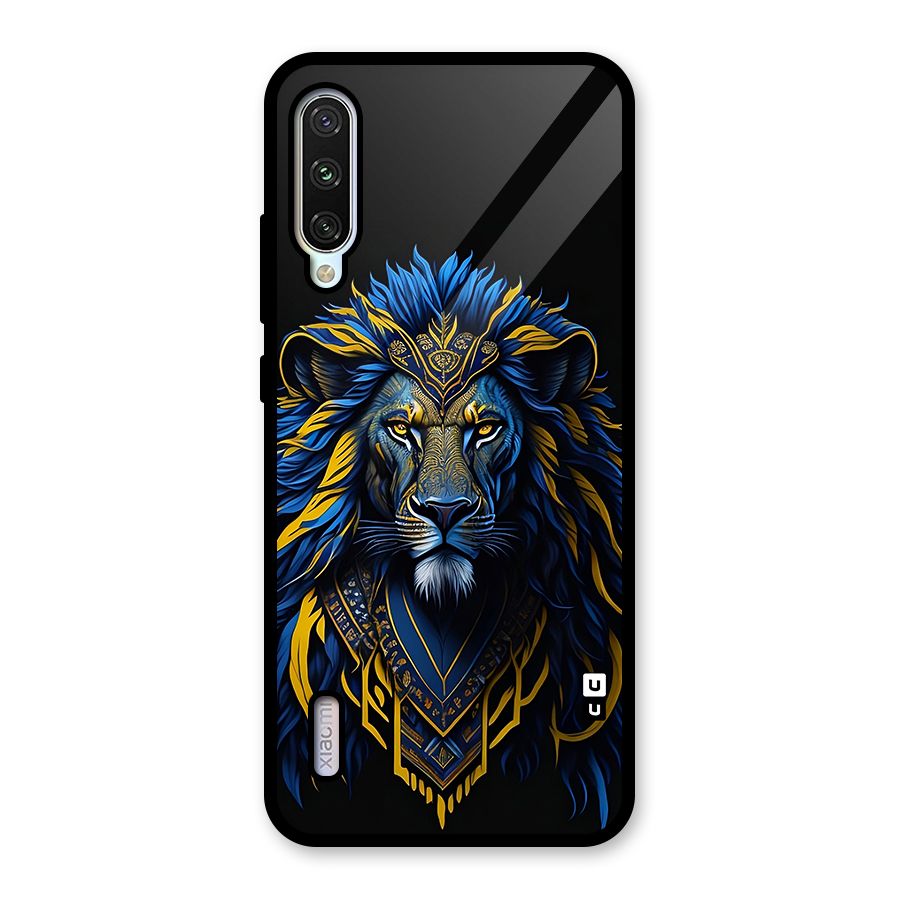 Premium Lion Abstract Portrait Art Glass Back Case for Mi A3