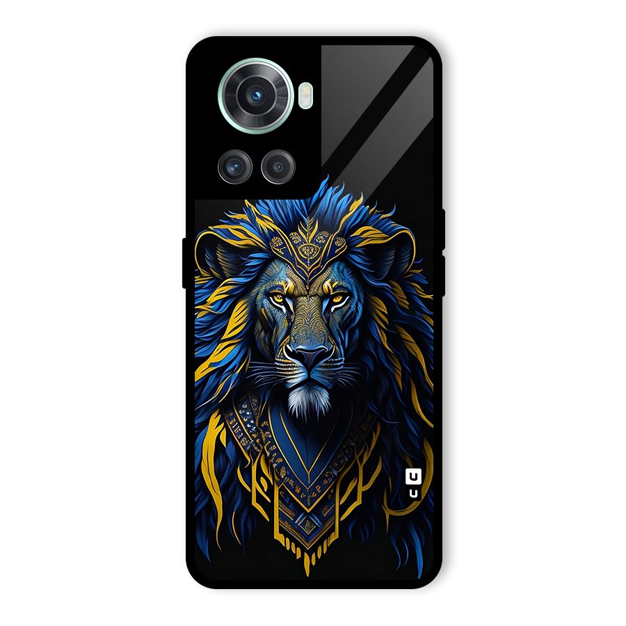 Premium Lion Abstract Portrait Art Glass Back Case for OnePlus 10R