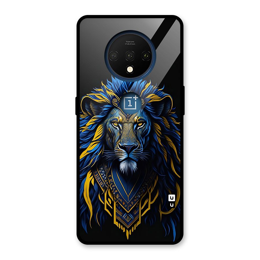 Premium Lion Abstract Portrait Art Glass Back Case for OnePlus 7T