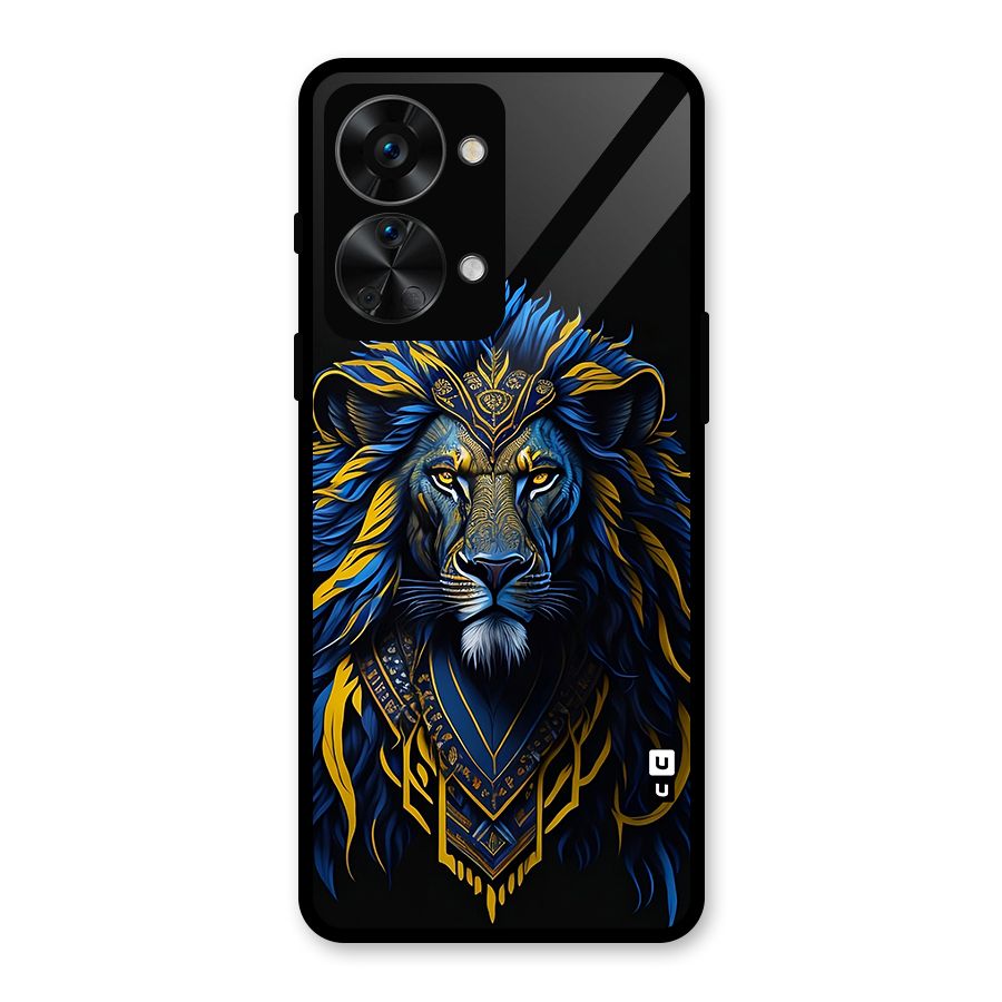 Premium Lion Abstract Portrait Art Glass Back Case for OnePlus Nord 2T