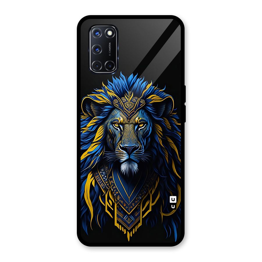 Premium Lion Abstract Portrait Art Glass Back Case for Oppo A52
