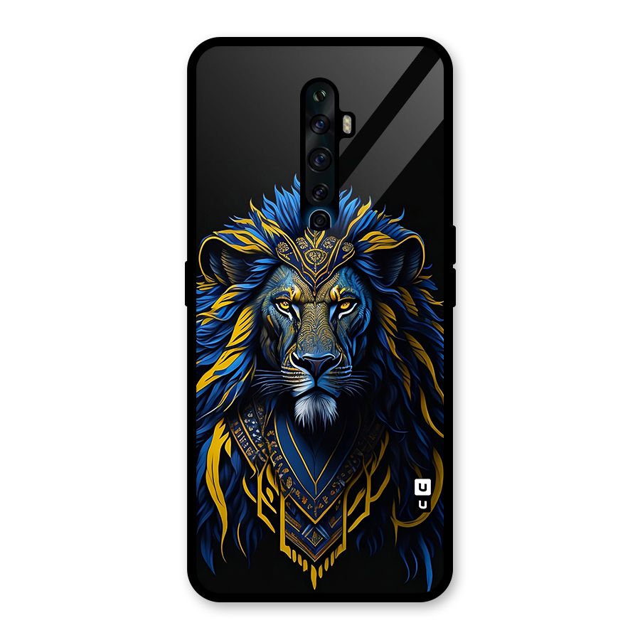 Premium Lion Abstract Portrait Art Glass Back Case for Oppo Reno2 Z