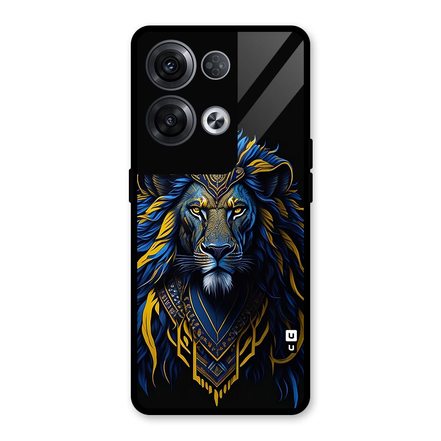 Premium Lion Abstract Portrait Art Glass Back Case for Oppo Reno8 Pro 5G