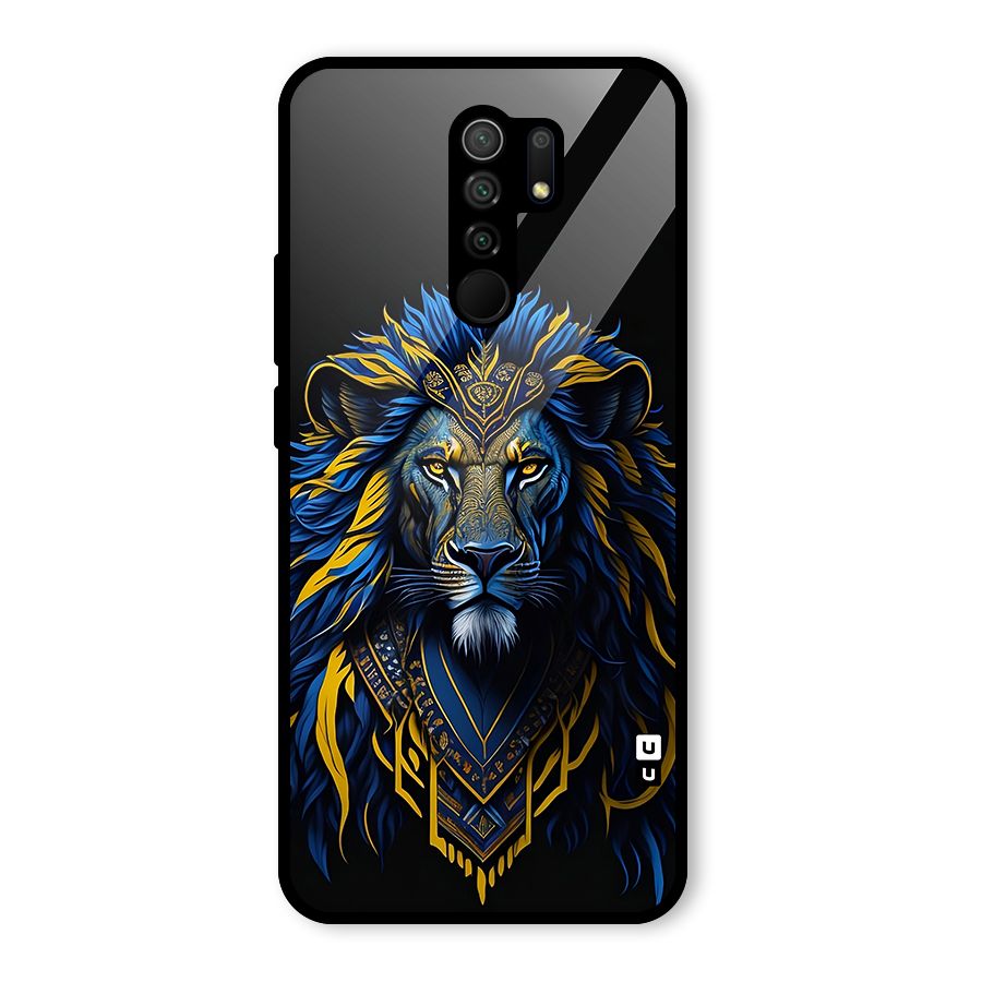 Premium Lion Abstract Portrait Art Glass Back Case for Poco M2