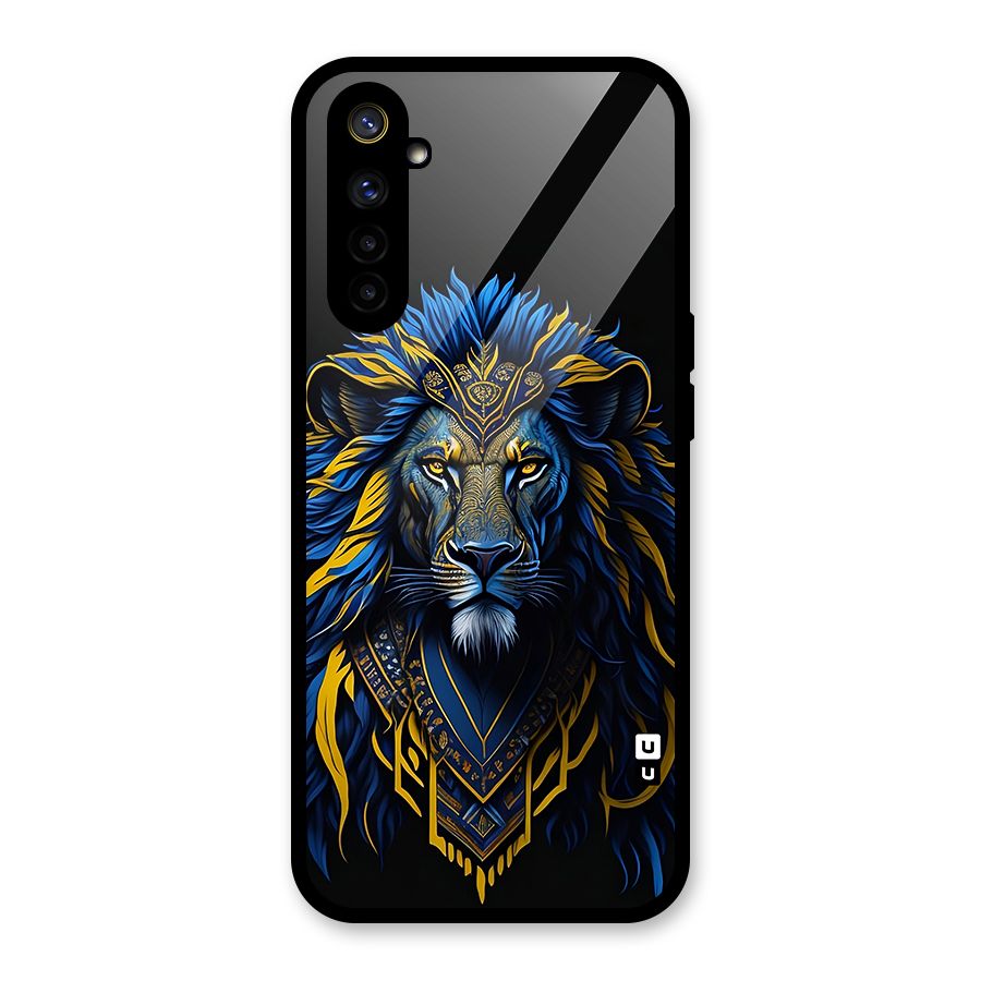 Premium Lion Abstract Portrait Art Glass Back Case for Realme 6i
