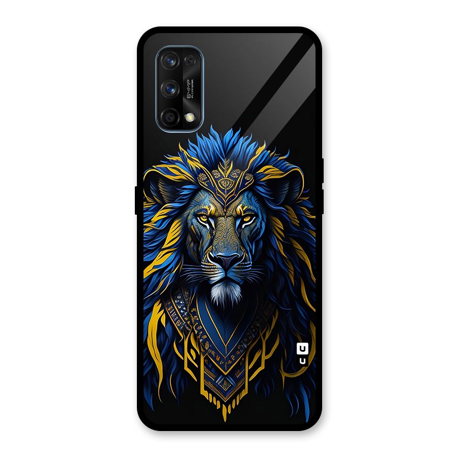 Premium Lion Abstract Portrait Art Glass Back Case for Realme 7 Pro