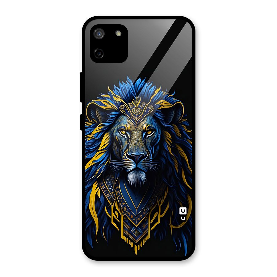 Premium Lion Abstract Portrait Art Glass Back Case for Realme C11