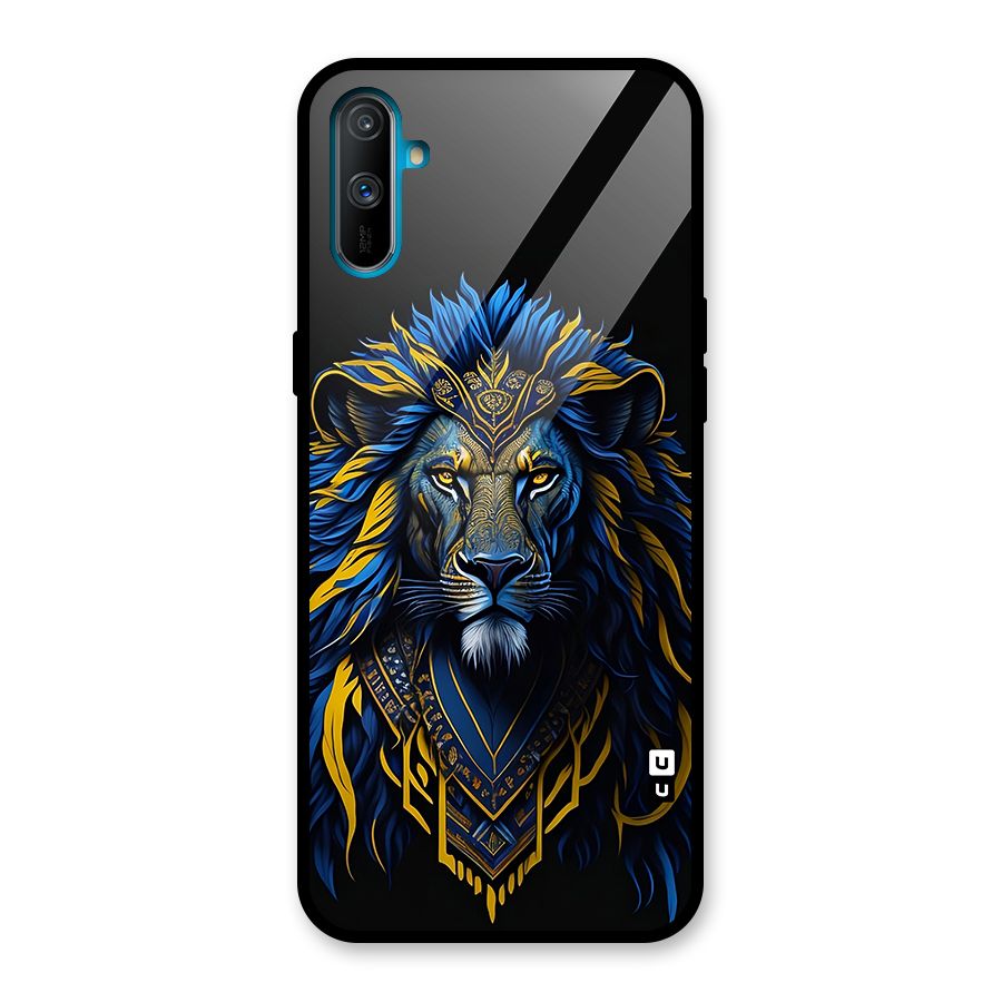 Premium Lion Abstract Portrait Art Glass Back Case for Realme C3