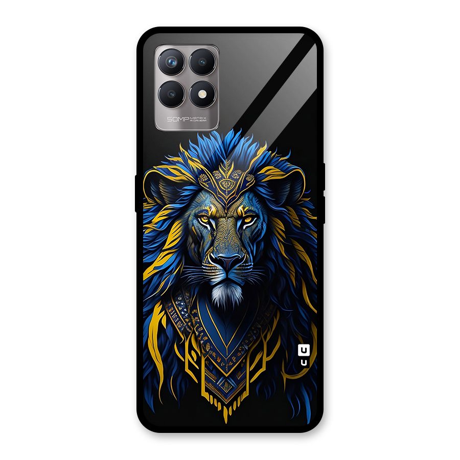 Premium Lion Abstract Portrait Art Glass Back Case for Realme Narzo 50