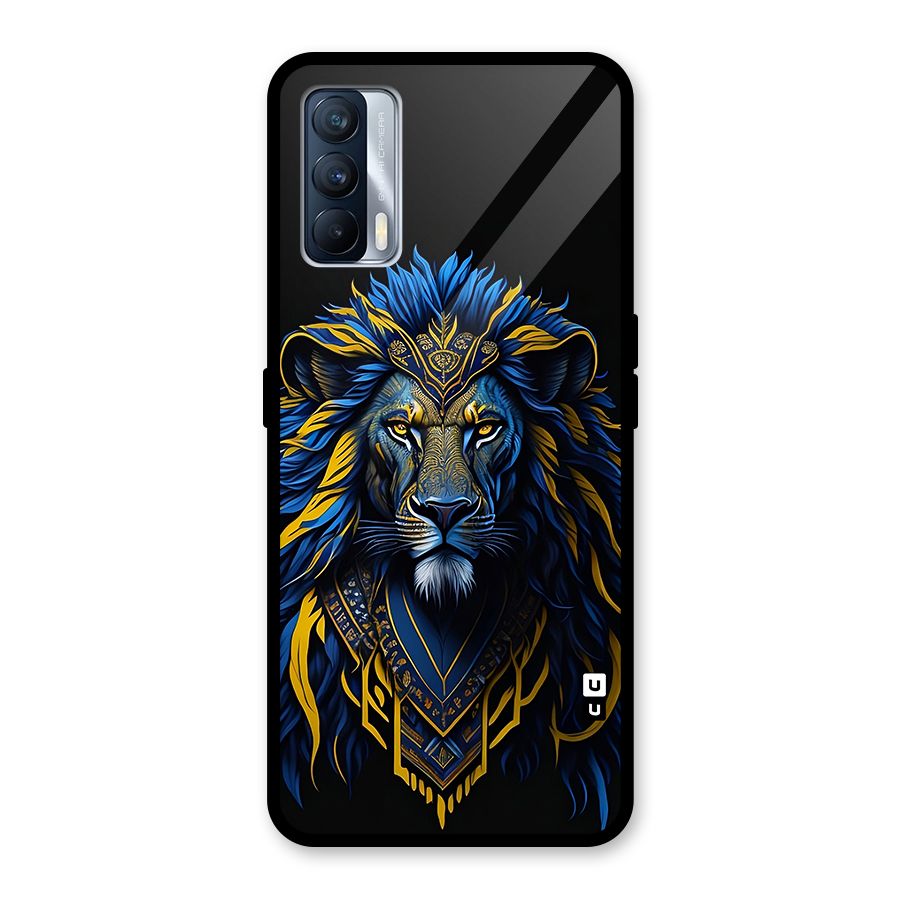 Premium Lion Abstract Portrait Art Glass Back Case for Realme X7