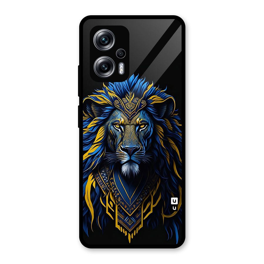 Premium Lion Abstract Portrait Art Glass Back Case for Redmi K50i