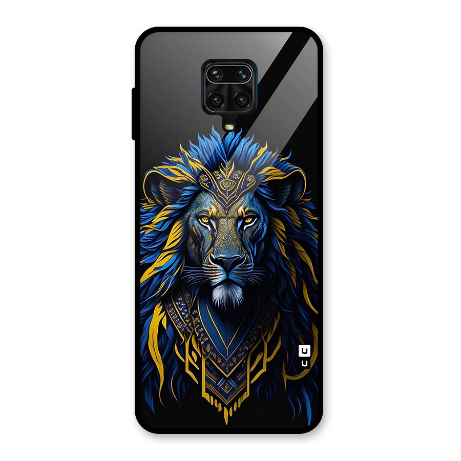Premium Lion Abstract Portrait Art Glass Back Case for Redmi Note 9 Pro Max