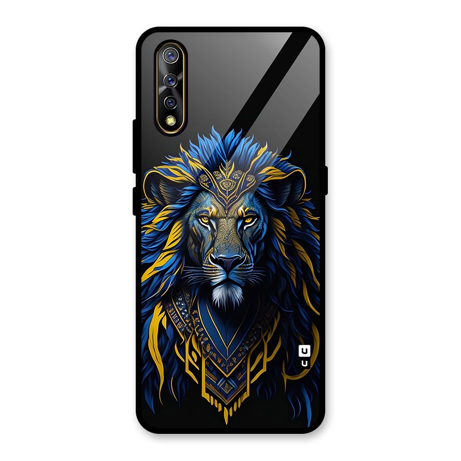 Premium Lion Abstract Portrait Art Glass Back Case for Vivo S1