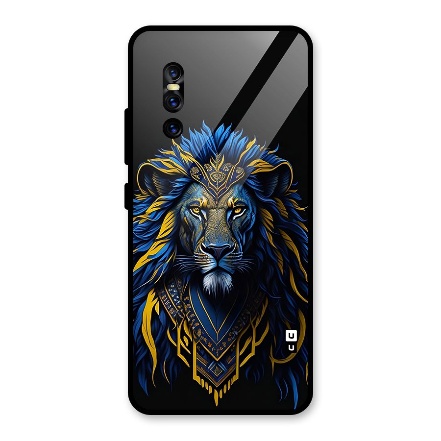 Premium Lion Abstract Portrait Art Glass Back Case for Vivo V15 Pro