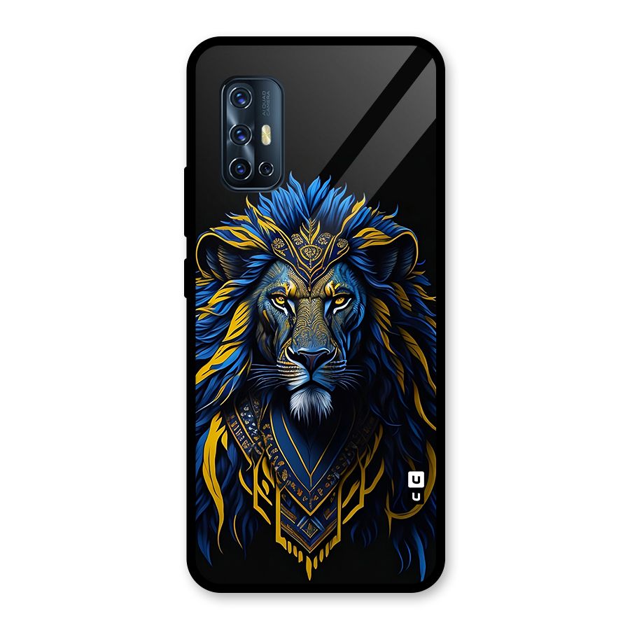 Premium Lion Abstract Portrait Art Glass Back Case for Vivo V17