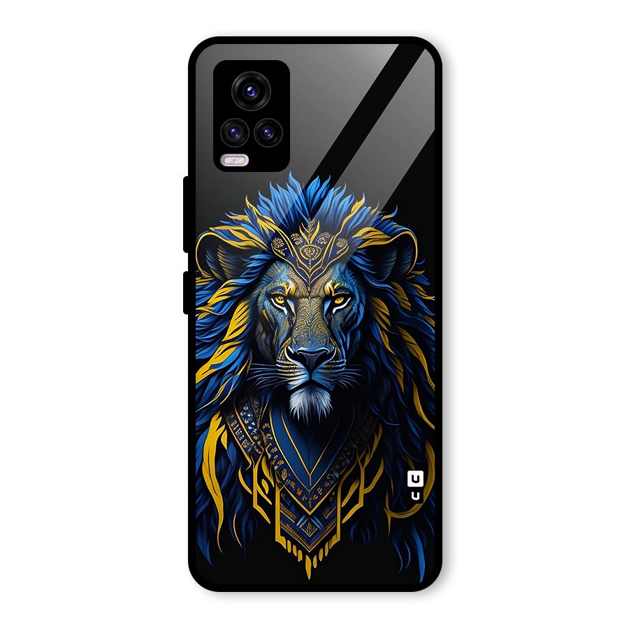 Premium Lion Abstract Portrait Art Glass Back Case for Vivo V20
