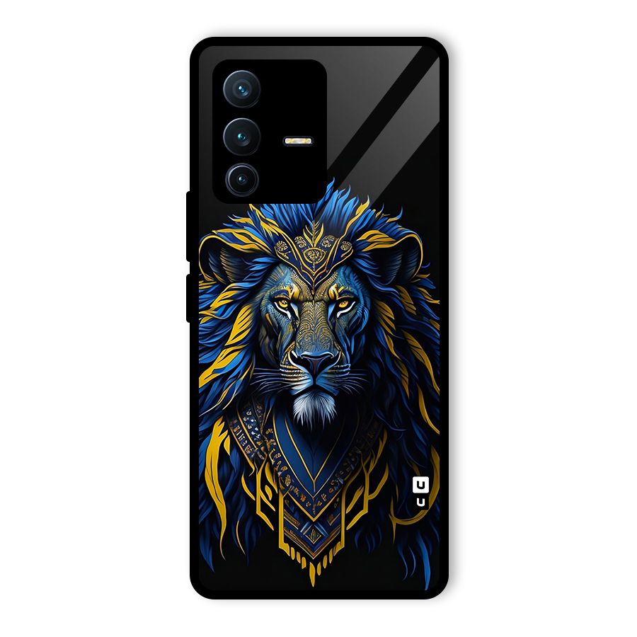 Premium Lion Abstract Portrait Art Glass Back Case for Vivo V23 Pro