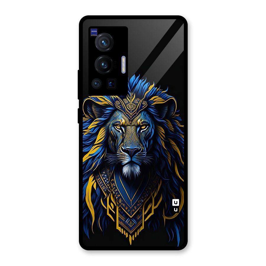 Premium Lion Abstract Portrait Art Glass Back Case for Vivo X70 Pro