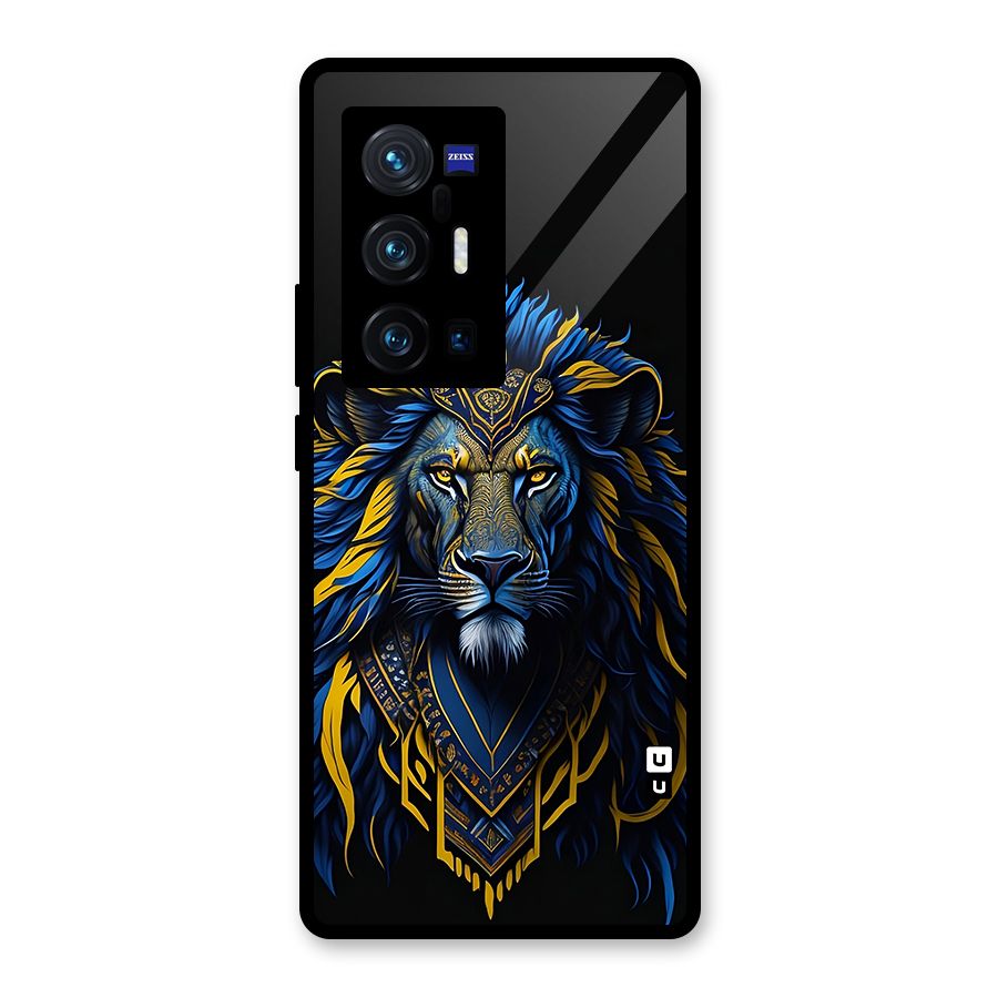 Premium Lion Abstract Portrait Art Glass Back Case for Vivo X70 Pro Plus