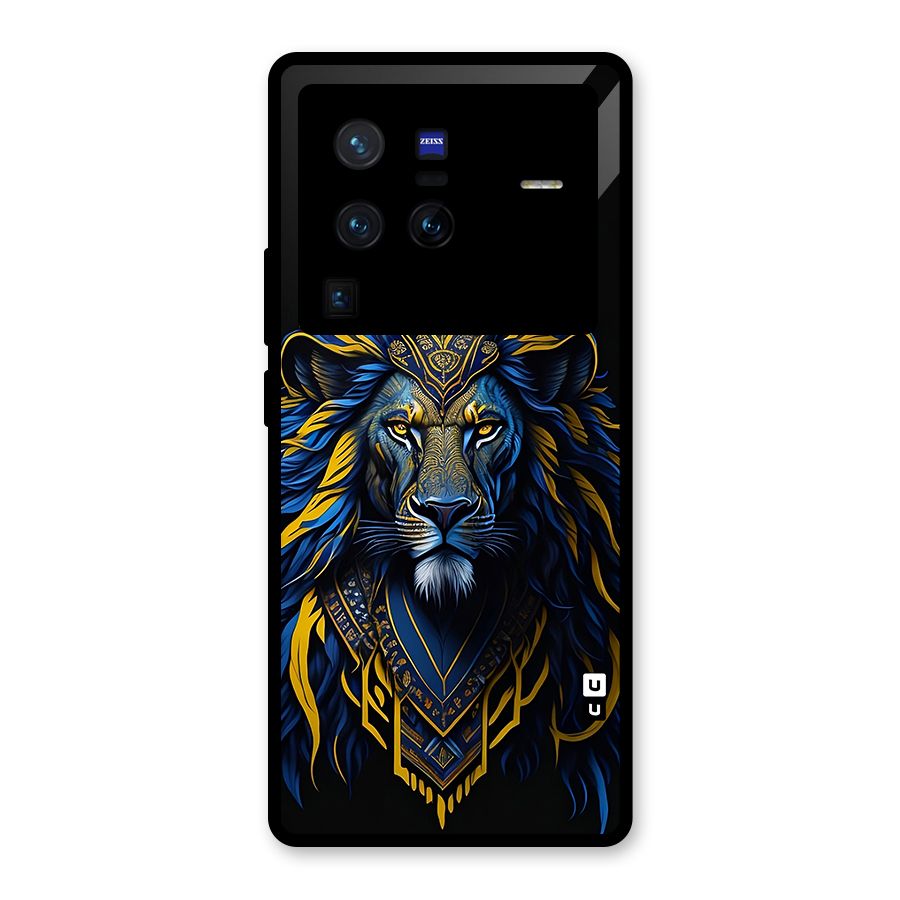 Premium Lion Abstract Portrait Art Glass Back Case for Vivo X80 Pro