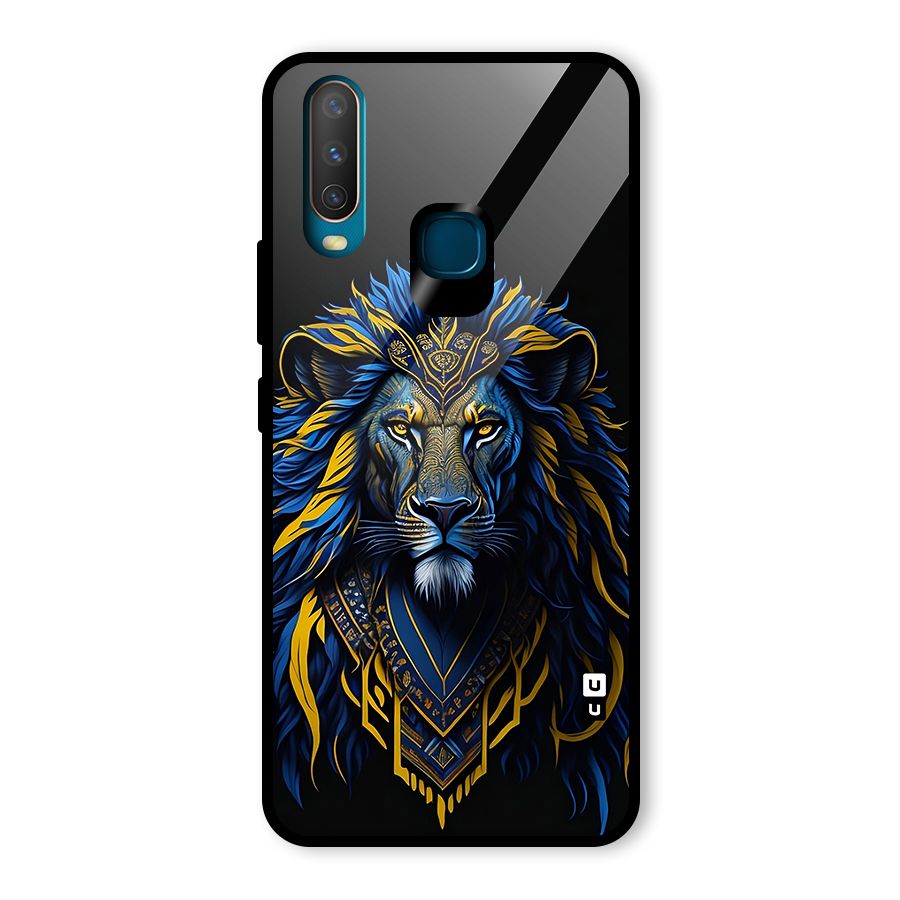 Premium Lion Abstract Portrait Art Glass Back Case for Vivo Y15