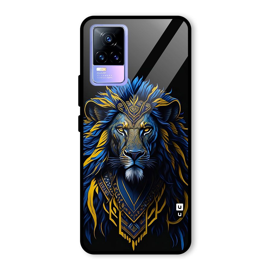 Premium Lion Abstract Portrait Art Glass Back Case for Vivo Y73