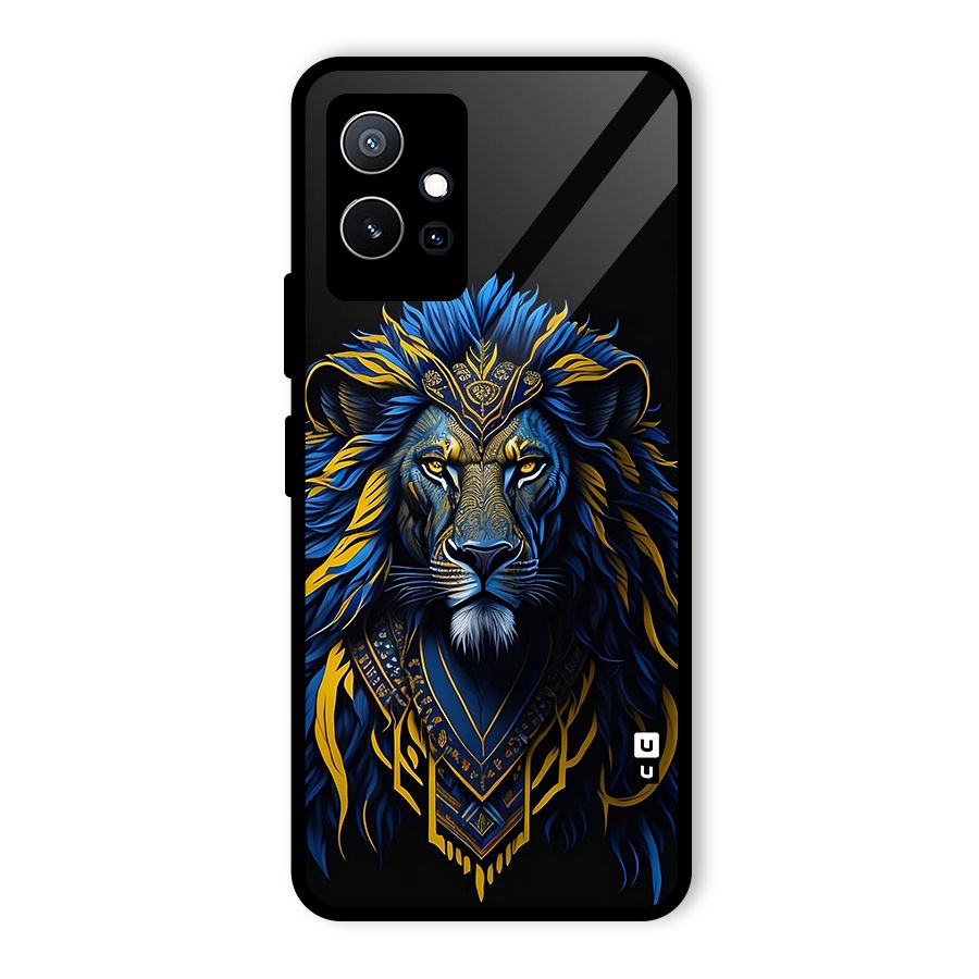 Premium Lion Abstract Portrait Art Glass Back Case for Vivo Y75 5G