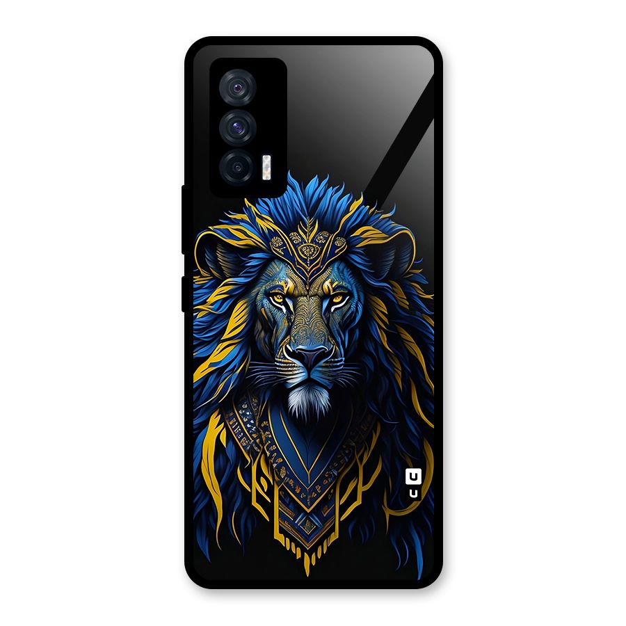 Premium Lion Abstract Portrait Art Glass Back Case for Vivo iQOO 7 5G