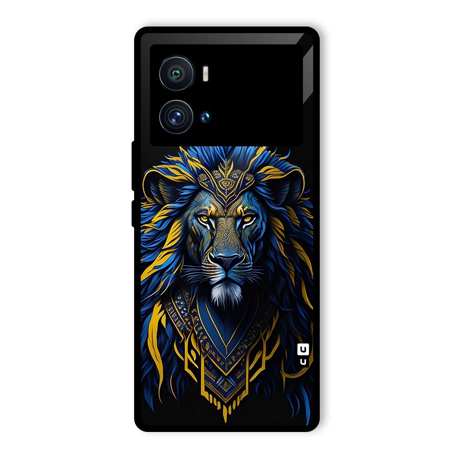 Premium Lion Abstract Portrait Art Glass Back Case for Vivo iQOO 9 Pro