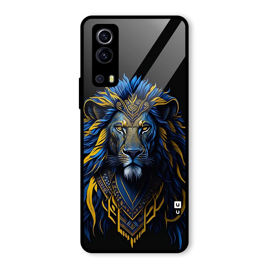 Premium Lion Abstract Portrait Art Glass Back Case for Vivo iQOO Z3