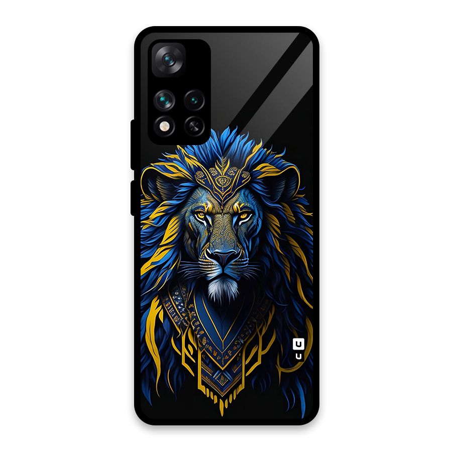 Premium Lion Abstract Portrait Art Glass Back Case for Xiaomi 11i HyperCharge 5G