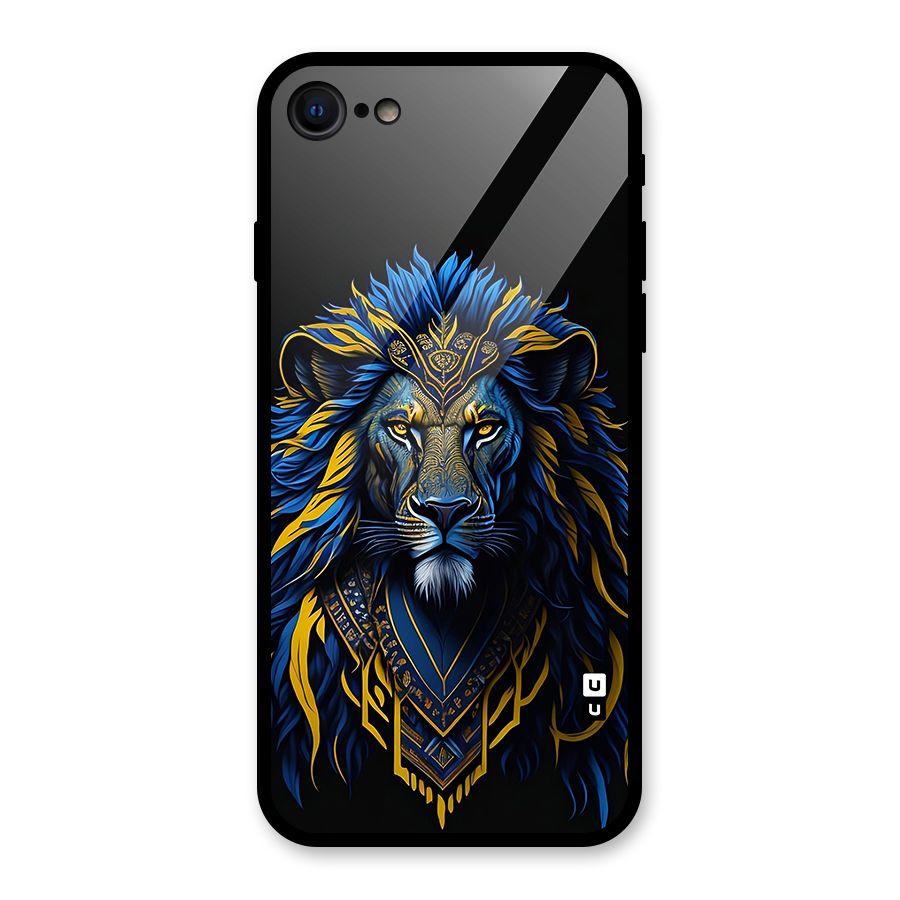 Premium Lion Abstract Portrait Art Glass Back Case for iPhone SE 2022