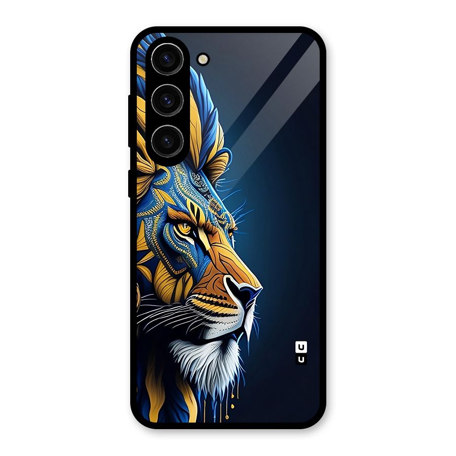 Premium Lion Abstract Side Art Glass Back Case for Galaxy S23 Plus
