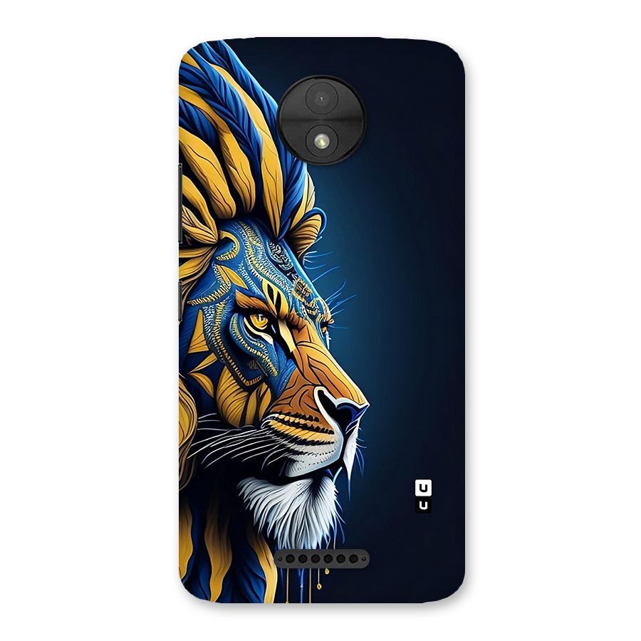 Premium Lion Abstract Side Art Back Case for Moto C