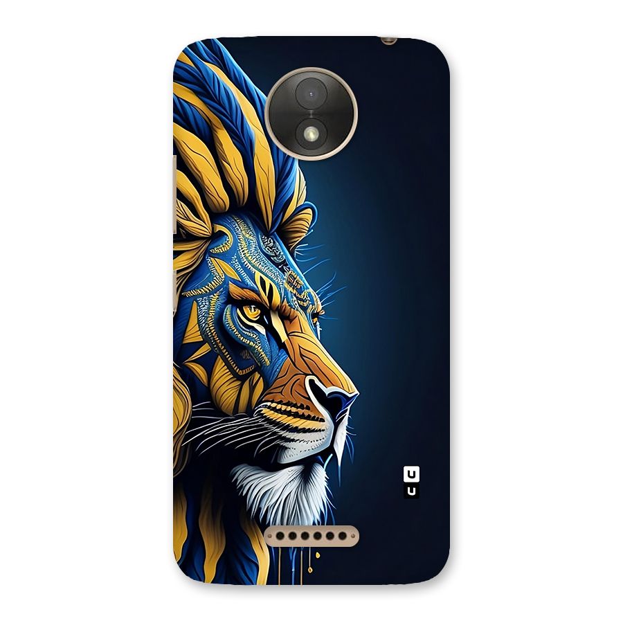 Premium Lion Abstract Side Art Back Case for Moto C Plus