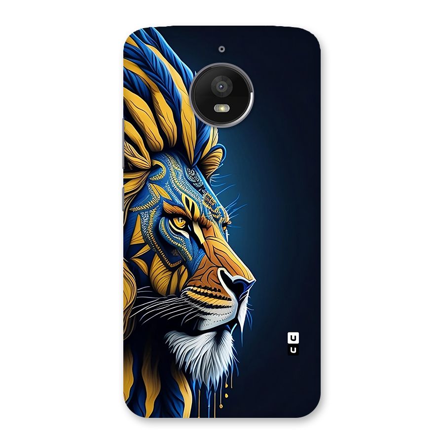 Premium Lion Abstract Side Art Back Case for Moto E4 Plus