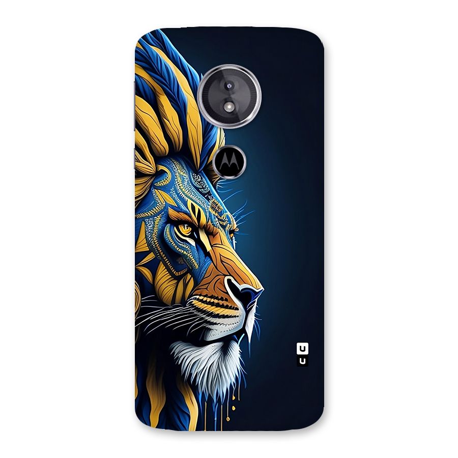 Premium Lion Abstract Side Art Back Case for Moto E5