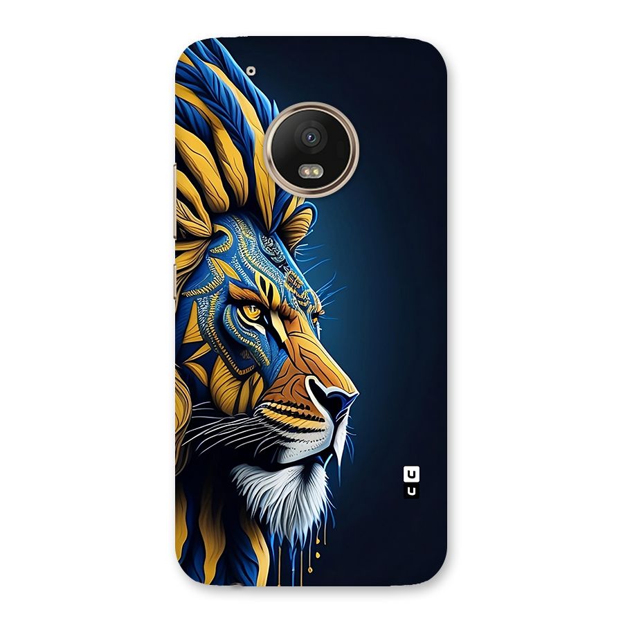 Premium Lion Abstract Side Art Back Case for Moto G5 Plus
