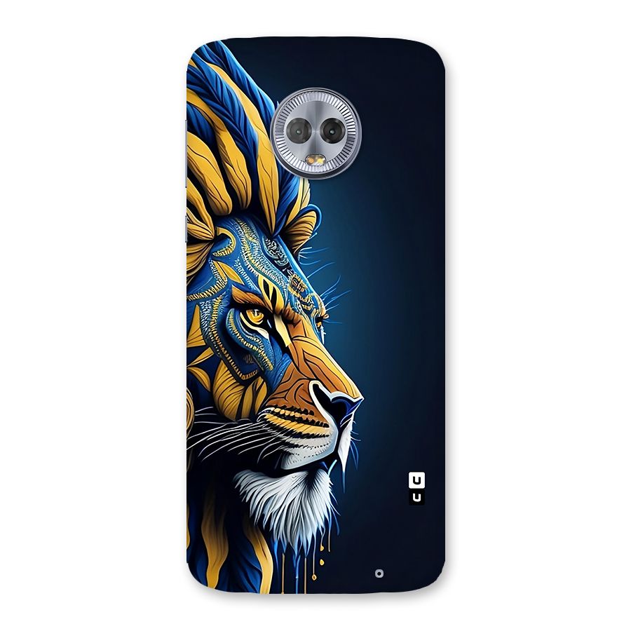 Premium Lion Abstract Side Art Back Case for Moto G6 Plus