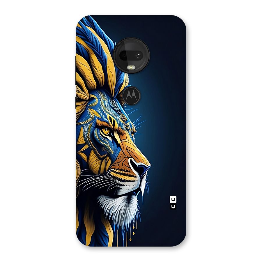 Premium Lion Abstract Side Art Back Case for Moto G7