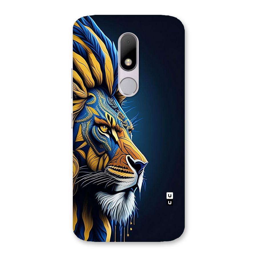 Premium Lion Abstract Side Art Back Case for Moto M