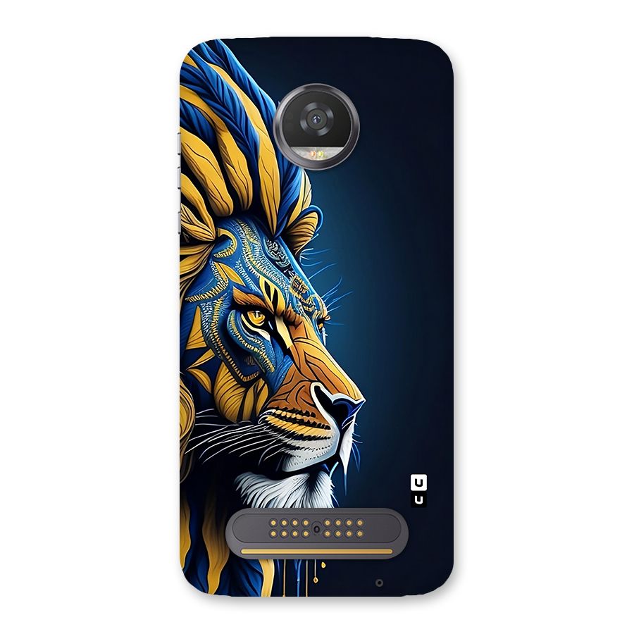 Premium Lion Abstract Side Art Back Case for Moto Z2 Play