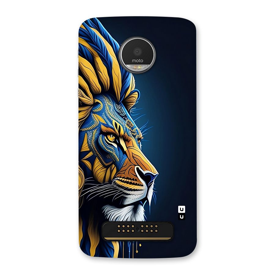 Premium Lion Abstract Side Art Back Case for Moto Z Play